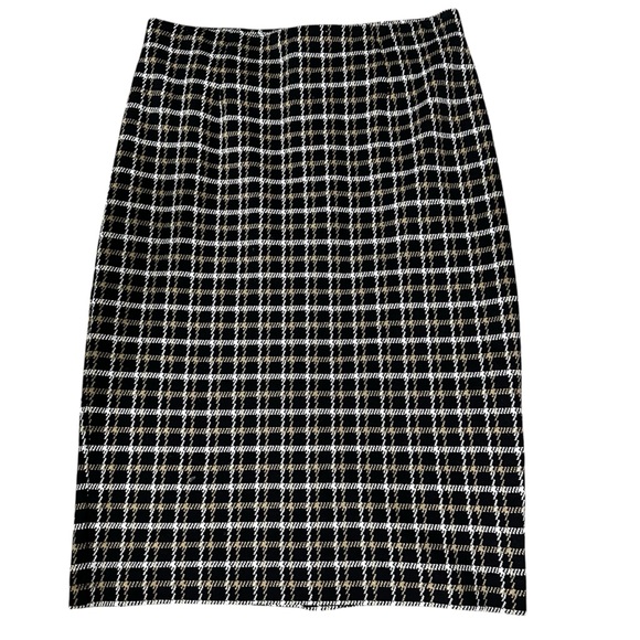 J.Jill Ponte plaid houndstooth pull on pencil skirt size small - Picture 2 of 8